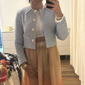 Zara blue/white striped short blazer
